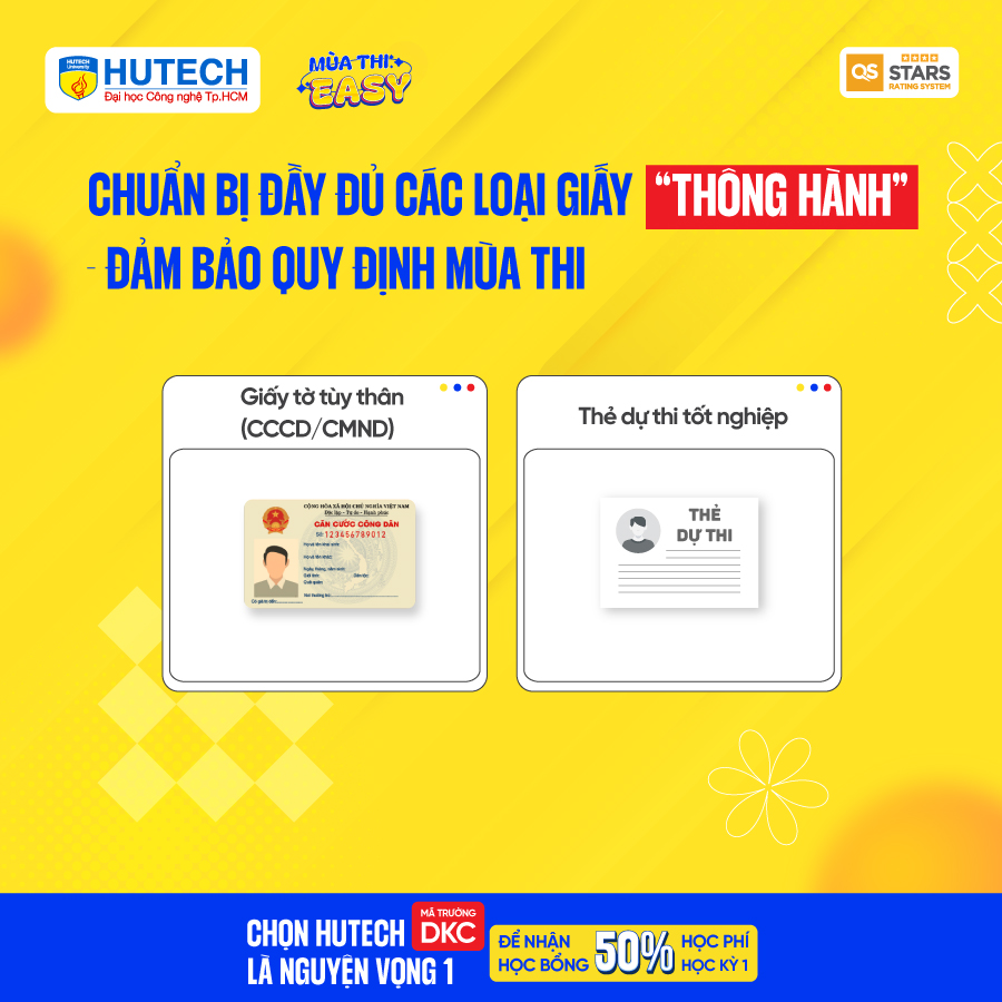 Các loại giấy được phép mang vào phòng thi