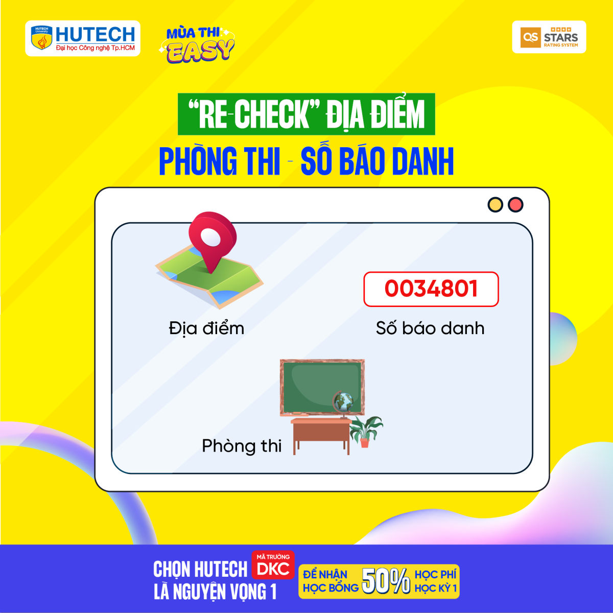 Kiếm tra lại địa điểm - phòng thi - số báo danh