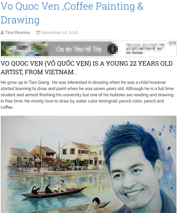 9X chuyên vẽ chân dung sao Việt được vinh danh trên tạp chí nghệ thuật nổi tiếng hàng đầu của Mỹ